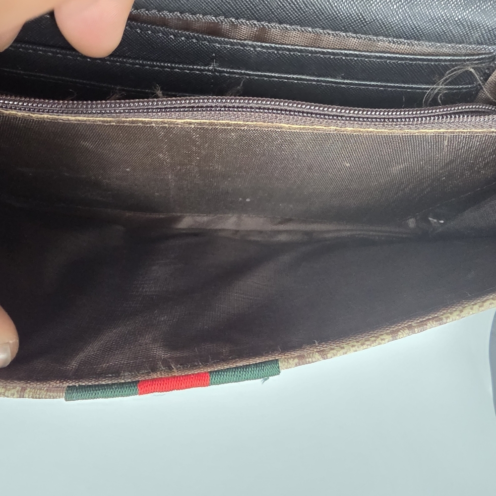 Authentic GUCCI Ophidia GG Supreme Continental Wallet Black Leather Web Strip - Picture 6 of 10
